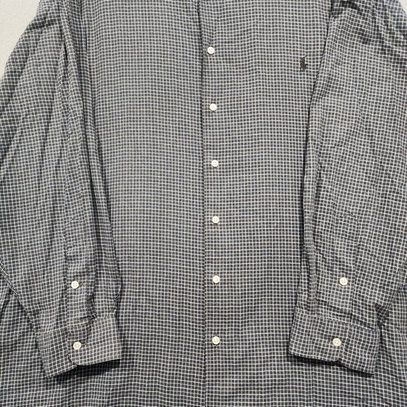 Polo Ralph Lauren Shirt Mens 3XB Black White Chekcer 100% Cotton Black Pony Vtg - Picture 9 of 16